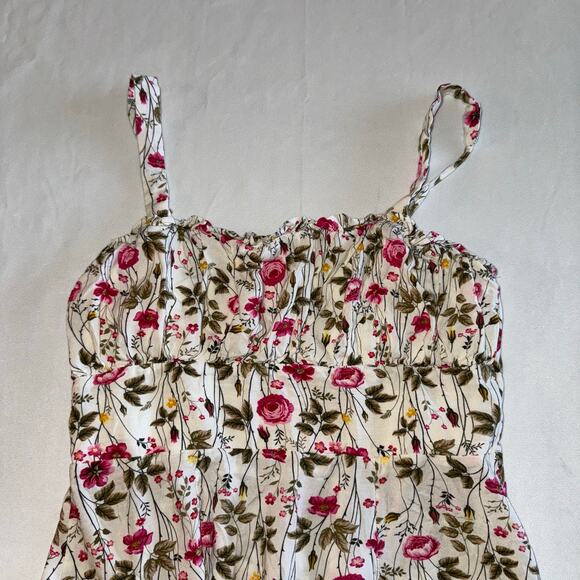 Trixxi‎ Unlined Blend Spaghetti Strap Floral Mini Tank Dress L Stretched - Picture 4 of 9